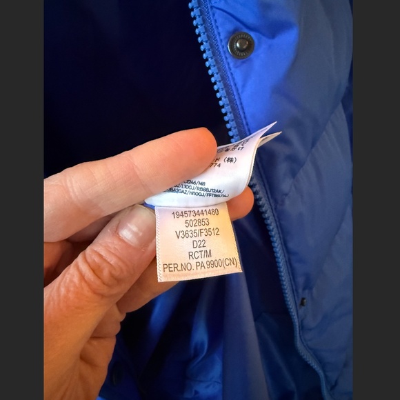 Women's Lands End Mid-Length Cobalt Blue Puffer Coat Size M (10-12) - Picture 9 of 9